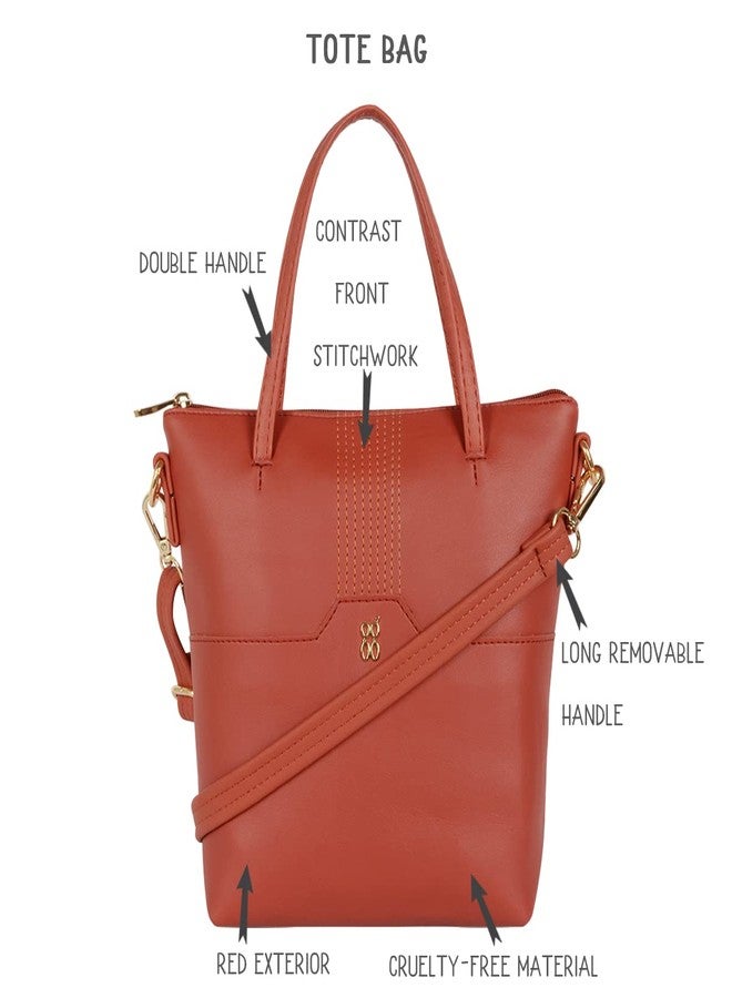 Baggit Women Red Tote Handbag Small Size | Ladies Stylish Casual Purse Bag - Image 2